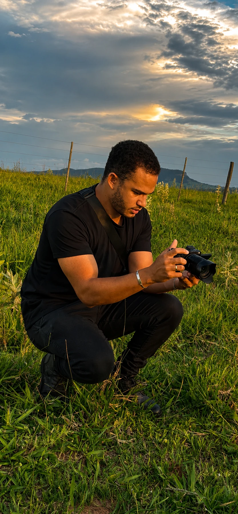 Victor Adão fotografando